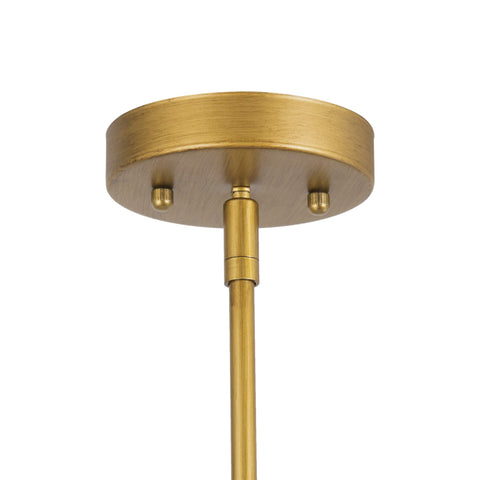 Ceiling mount detail of Gold Brass Six Light Chandelier For Dining Room And Living Room, Vintage Edison Bulbs Ready