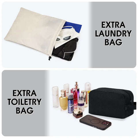 Laundry and toiletry bags from Underseat Personal Item Bag With USB Charging Port, Grab And Go 30L Travel Duffel With Wet Pocket