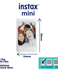 Fresh White Instant Camera Film Twin Pack For Mini Models showcasing a selfie photo, dimensions 54mm x 85mm, vivid colors.