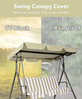 Waterproof Swing Canopy Cover For Outdoor Porch Swing Top Replacement, UV Resistant Canopy Only For Patio Garden, 56 By 47 By 6 Inches, Durable 600D Oxford Fabric Keeps Your Swing Shaded And Fresh shown on frame in rain and sun