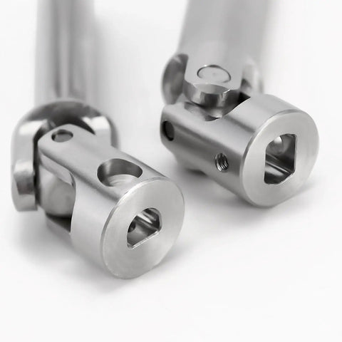 Stainless Steel Driveshafts For 1/18 RC TRX4M High Trail K10 F150, Scale Joint Design With D Shaped And Rounded Rectangle Holes