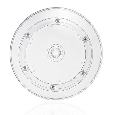 2 Pack Super Slick Acrylic Turntable Platter 6 Inch Crystal Clear Rotating Display Stand on a white background