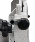 Close-up of 20V Max XR Brushless Biscuit Joiner Tool Only With Dual Rack And Pinion Fence showing depth adjustment mechanism.