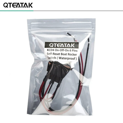 Waterproof Reverse Polarity Momentary DC 12V Six Pin Three Position On Off On Rocker Switch With Wire in packaging