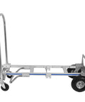 Convertible Aluminum Hand Truck With Two Wheel To Four Wheel Switch, Folding Hand Cart, Swivel Design, Wide Loading Platform, Rust Proof Aluminum Alloy, Large Pneumatic Rear Wheels For Warehouse, Store, And Job Site, side view