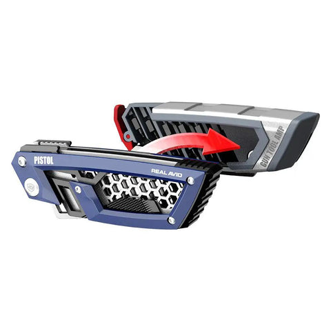 Top Shelf 24 Function Handgun Multitool For Pistol Cleaning And Gunsmithing with folding knife and hex drivers shown from the side.