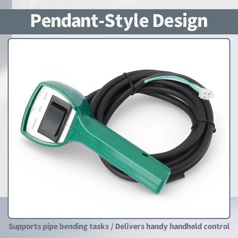 Erchon 39839 Pendant Control Switch Unit Replacement For Greenlee 555C Electric Pipe Bender, handheld design, green color cable.