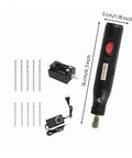 12V Electric Mini Drill Pen With Custom Speed Dial Ergonomic Compact Rotary Tool Lightweight Precision Carving Engraver, 16cm long.