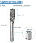 Sick Sharp Spiral Flute Thread Tap M14 x 1.5 Metric Machine Cutting Bit High Speed Steel with size measurements displayed.