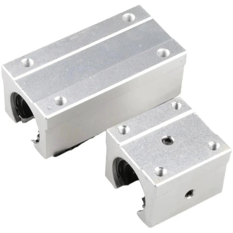 4 Pieces Aluminum Block 16mm Linear Motion Ball Bearing Slide Blocks For SBR16 Linear Guide Rails Heavy Duty Precision Guide Blocks For CNC Machines 3D Printers And Motion Systems, two aluminum blocks