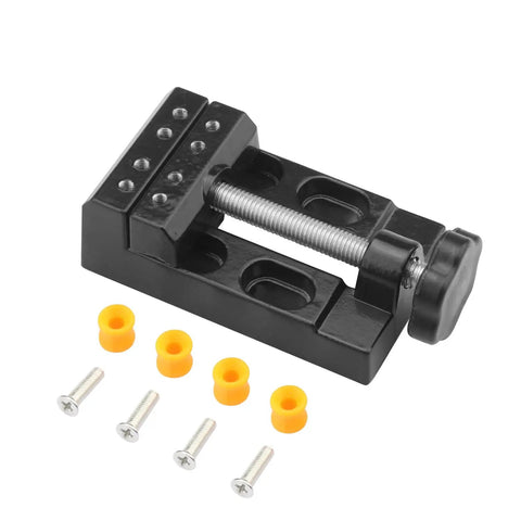 Universal Mini Drill Press Vise Clamp Set For Jewelry Making Watch Repair And DIY Craft Carving On A Table Bench Or Bed Top With 0-2 Inch Capacity 0-55mm 6 Piece Durable Clamp