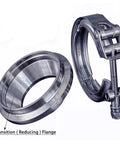 2.5 To 3 Inch Exhaust V Band Adapter Reducer Coupler Stainless Steel 3 To 2.5 Inch Header Collector Reducer Transition Reducing V Band Flange Beefy Heavy Duty Two Packs