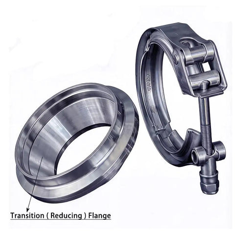 2.5 To 3 Inch Exhaust V Band Adapter Reducer Coupler Stainless Steel 3 To 2.5 Inch Header Collector Reducer Transition Reducing V Band Flange Beefy Heavy Duty Two Packs