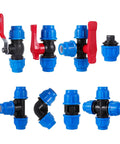 Heavy Duty Pe Water Pipe Quick Connector With Quick Shut Off Valve Durable Plastic Coupling Fittings For 20 To 50 Mm Tubing, featuring various fittings and valves.