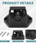 Close-up of 60 PSI Pressure Switch Assembly For 12V Diaphragm Pumps Auto Shutoff At Peak Keeps Your High Flow 2.1 And 2.4 GPM Pumps In Check Works With AC Or DC Power, showing screws and plastic quality.