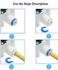 Push To Connect Quick Connect Fitting No Tools Needed For Three Eighths Inch Tube OD Water Filtration RO System leak-proof setup guide
