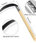 Lightweight Wood Handle Grass Sickle With Carbon Steel Blade For Easy Weeding And Lawn Care, 8.3 inch blade details