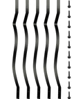 Wave Arc Aluminum Deck Balusters 32.25 Inch Long 51 Pack With Screws For Wood And Composite Deck Rails, Heavy Duty Built To Last Rust Proof Aluminum Alloy Spindles For Outdoor Stair Or Porch shown with screws