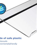 Go To Ergonomic Acrylic Keyboard Stand With Rubber Strip showing upgrade version, anti-fatigue desk riser for comfy typing at home or office.