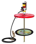 Heavy Duty Air Operated Grease Pump For 55 Gallon Drums With Universal Drum Cap and Extra Long High Pressure Hose Transfer Tool.