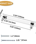 Diagram showing the Six Pack Clear Acrylic T Bar Cabinet Pulls For Dresser And Kitchen Cabinets dimensions and components.