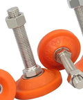 Kick The Wobble Outta Your Setup With These Adjustable Furniture Feet And Leveling Glides featuring orange anti-slip boots and steel studs.