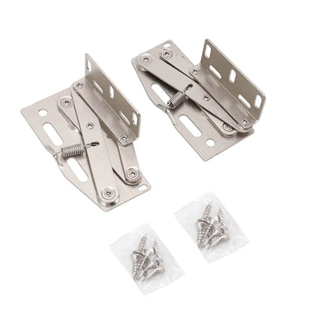 Two Sets Steel Cabinet Door Hinges With Cupboard Hinges 45 Degree Down Flip Scissor Spring Design Beefed Up Rust Resistant
