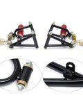 Front Suspension Swingarm Assembly Kit For DIY ATVs Go Karts Buggy And Quad Projects With 195mm And 220mm Upper And Lower Swingarms And Front Shocks Includes 2 Shocks 2 Upper Arms And 2 Lower Arms Easy Install