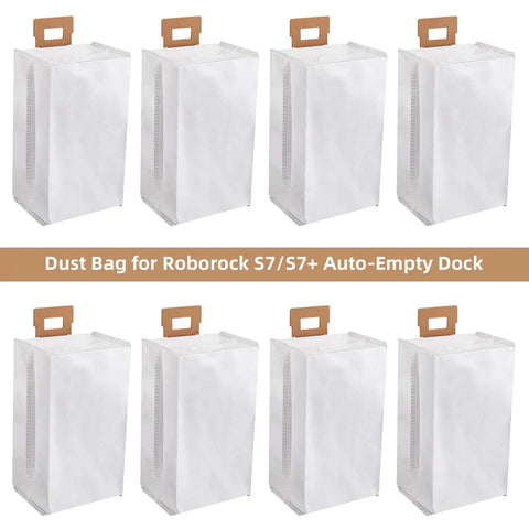 8 Pack Dust Bags For S7 And S7 Plus Auto Empty Dock Vacuum Cleaners, 3L Large Capacity Replacement Bags, Heavy Duty Non Woven Melt Blown Materials
