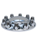 Chrome ABS Hubcap Front Axle Covers Set With 33mm Thread On Lug Nut Covers For Semi Trucks Dome Universal Fit For 20 22.5 24.5 Inch