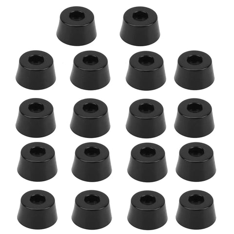 Non Slip Furniture Feet Pads Set For Chairs And Tables, 18 Piece Black Rubber Floor Protection Mats in grid formation