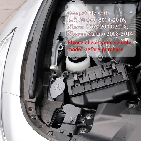 Windshield Washer Reservoir Cap Replacement 28913JK60A For Infiniti Q60 G37 and Nissan 350Z 370Z installed view
