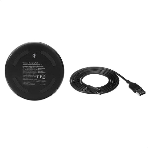 Fast Wireless Charging Pad With USB Cable For iPhone, Samsung, And LG Qi Certified 15W For LG, 10W For Samsung, 7.5W For iPhone back view