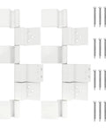 RV Door Hinge Replacement 198295 Hinge Assembly White Two Pack for Entry Door Upgrade with included screws.