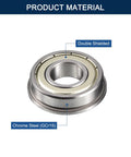 HiPicco FR6ZZ flanged ball bearing, 3/8in ID x 7/8in OD x 9/32in wide, chrome steel GCr15, double shielded
