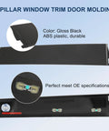 Right B-pillar window trim molding, gloss black ABS plastic, for 2015–2020 GM full-size SUVs; Amazon 1-pack.