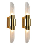 Sleek Modern Wall Sconce Lights With Heavy Duty Stainless Steel Build Top Shelf Indoor Outdoor Up Down Led Wall Lamp For Bedroom Living Room Bathroom Decor That Drops A Fresh Real Deal Vibe On Your Walls, featuring gold finish and glass design.