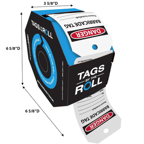 Safety Tags by the Roll Caution Barricade OSHA Compliant Tags Waterproof PF Cardstock Resists Tears 6.25 by 3 Inches TAR128