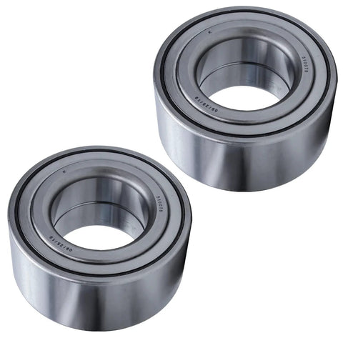 Close-up view of 2 front bearings from 4 Pc Front And Rear Wheel Bearing Hubs Kit Fits 2001 2006 Hyundai Elantra And 2005 2009 Kia Spectra And Spectra5