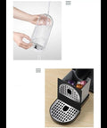 Compact Capsule Coffee Machine For Home Office Auto Espresso Maker One Touch Brew Mini Size Milk Frother Included For Soy Milk And Tea Options Quiet Desk Friendly Coffee Gadget No Fuss shown with water tank and capsule holder