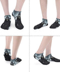 Death Scythe Themed Ankle And Crew Socks 5 Pack Non Slip Breathable Athletic Socks for Men Women, black with scythe graphic