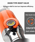 Knob type reset valve for Heavy Duty Hydraulic Puller Set, featuring orange design for easy one-touch pressure relief.
