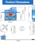 Image showing product dimensions of GH-S37D Ultra Light Micro Servo 3.7g Digital Servo Motor for RC models and DIY projects.