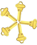 SC1 Brass Finish Key Blanks Pack Of 50 Uncut Keys For Locksmiths displayed in a circular arrangement