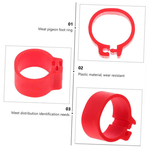 Pigeon Foot Ring Set 200 Pcs Plastic Leg Bands 10mm Clip Identification Rings for Poultry and Birds Supplies, Durable, Easy to Clip