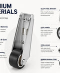4 Pack Vertical Track Roller Wheels Heavy Duty Rubber Swivel Casters For Barn Sliding Door Replacement with alloy steel bracket and steel wheels.