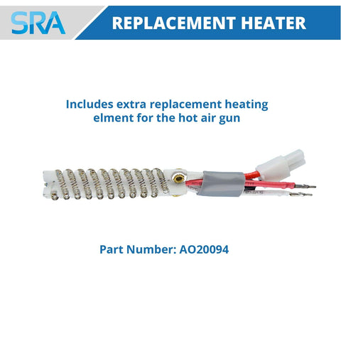 Replacement heating element for 852A Pro SMD Digital Hot Air Rework Station, part AO20094, coiled design with connectors.