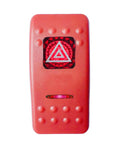 LED Hazard Warning Rocker Switch 5 Pin SPST 12V On Off Emergency Stop Switch With Red Cover Waterproof Toggle for Automotive