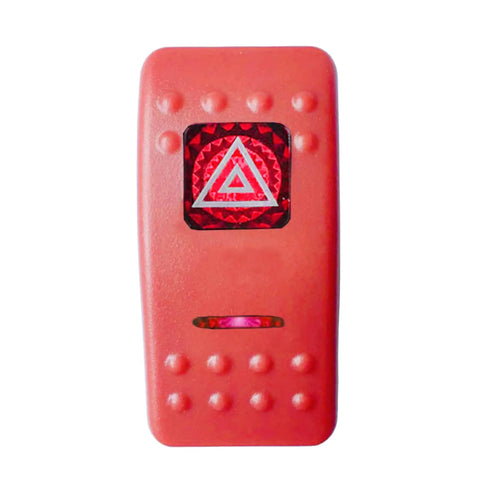 LED Hazard Warning Rocker Switch 5 Pin SPST 12V On Off Emergency Stop Switch With Red Cover Waterproof Toggle for Automotive