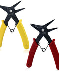 Two Pack 2 In 1 Snap Ring Pliers Set Internal And External Circlip Pliers Straight Lock Ring Pliers with red and yellow handles